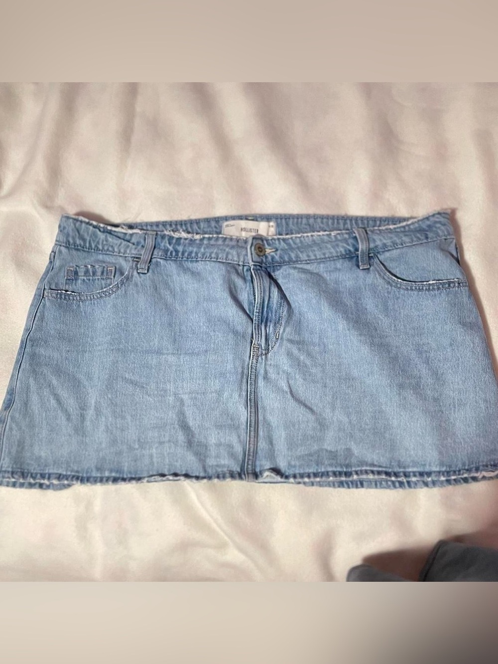 Light blue wash denim mini skirt from Hollister